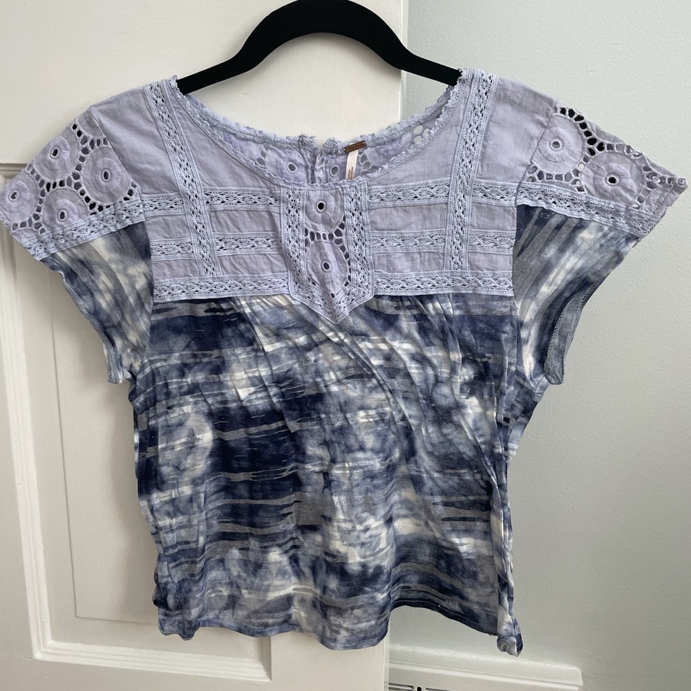 Free People purple tie dye top